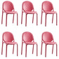 Scandinavian Style Plastic Dining Armless Chair Solid Back Dining Side Chairs Red 6 Piece Set Clearhalo ' kitchen&dining_furn' 'Dining Chairs' 'Dining Tables & Seating' 'dining_chair' 'furn' 'furn_dining_chair' 'Furniture' 'furniture_dining_chair' 'Kitchen & Dining Furniture' 'kitchen' 4038485