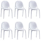 Scandinavian Style Plastic Dining Armless Chair Solid Back Dining Side Chairs White 6 Piece Set Clearhalo ' kitchen&dining_furn' 'Dining Chairs' 'Dining Tables & Seating' 'dining_chair' 'furn' 'furn_dining_chair' 'Furniture' 'furniture_dining_chair' 'Kitchen & Dining Furniture' 'kitchen' 4038491