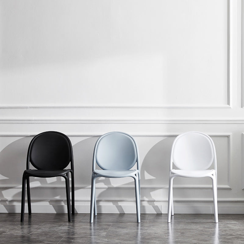 Scandinavian Style Plastic Dining Armless Chair Solid Back Dining Side Chairs Clearhalo ' kitchen&dining_furn' 'Dining Chairs' 'Dining Tables & Seating' 'dining_chair' 'furn' 'furn_dining_chair' 'Furniture' 'furniture_dining_chair' 'Kitchen & Dining Furniture' 'kitchen' 4038494