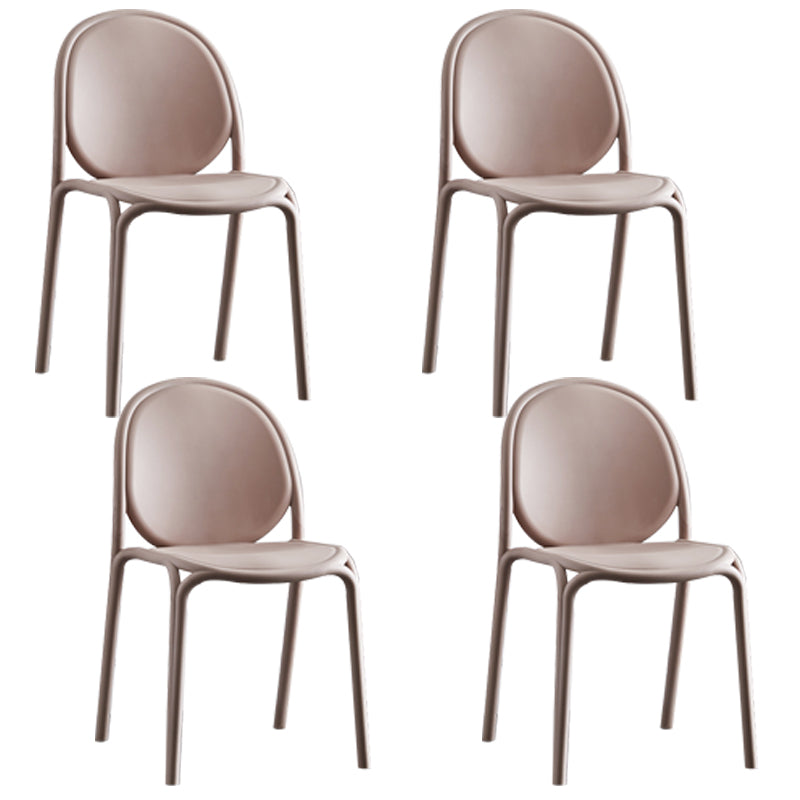 Scandinavian Style Plastic Dining Armless Chair Solid Back Dining Side Chairs Grey 4 Piece Set Clearhalo ' kitchen&dining_furn' 'Dining Chairs' 'Dining Tables & Seating' 'dining_chair' 'furn' 'furn_dining_chair' 'Furniture' 'furniture_dining_chair' 'Kitchen & Dining Furniture' 'kitchen' 4038495