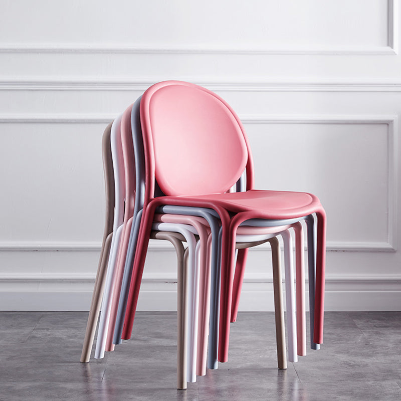 Scandinavian Style Plastic Dining Armless Chair Solid Back Dining Side Chairs Clearhalo ' kitchen&dining_furn' 'Dining Chairs' 'Dining Tables & Seating' 'dining_chair' 'furn' 'furn_dining_chair' 'Furniture' 'furniture_dining_chair' 'Kitchen & Dining Furniture' 'kitchen' 4038496