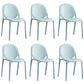 Scandinavian Style Plastic Dining Armless Chair Solid Back Dining Side Chairs Sky Blue 6 Piece Set Clearhalo ' kitchen&dining_furn' 'Dining Chairs' 'Dining Tables & Seating' 'dining_chair' 'furn' 'furn_dining_chair' 'Furniture' 'furniture_dining_chair' 'Kitchen & Dining Furniture' 'kitchen' 4038501