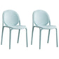 Scandinavian Style Plastic Dining Armless Chair Solid Back Dining Side Chairs Sky Blue 2 Piece Set Clearhalo ' kitchen&dining_furn' 'Dining Chairs' 'Dining Tables & Seating' 'dining_chair' 'furn' 'furn_dining_chair' 'Furniture' 'furniture_dining_chair' 'Kitchen & Dining Furniture' 'kitchen' 4038502