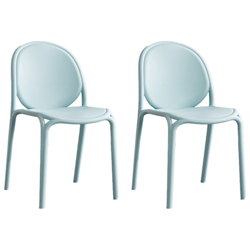 Scandinavian Style Plastic Dining Armless Chair Solid Back Dining Side Chairs Sky Blue 2 Piece Set Clearhalo ' kitchen&dining_furn' 'Dining Chairs' 'Dining Tables & Seating' 'dining_chair' 'furn' 'furn_dining_chair' 'Furniture' 'furniture_dining_chair' 'Kitchen & Dining Furniture' 'kitchen' 4038502