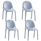 Scandinavian Style Plastic Dining Armless Chair Solid Back Dining Side Chairs Blue 4 Piece Set Clearhalo ' kitchen&dining_furn' 'Dining Chairs' 'Dining Tables & Seating' 'dining_chair' 'furn' 'furn_dining_chair' 'Furniture' 'furniture_dining_chair' 'Kitchen & Dining Furniture' 'kitchen' 4038503