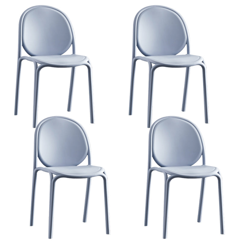 Scandinavian Style Plastic Dining Armless Chair Solid Back Dining Side Chairs Blue 4 Piece Set Clearhalo ' kitchen&dining_furn' 'Dining Chairs' 'Dining Tables & Seating' 'dining_chair' 'furn' 'furn_dining_chair' 'Furniture' 'furniture_dining_chair' 'Kitchen & Dining Furniture' 'kitchen' 4038503