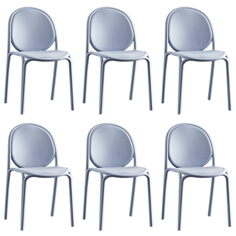 Scandinavian Style Plastic Dining Armless Chair Solid Back Dining Side Chairs Blue 6 Piece Set Clearhalo ' kitchen&dining_furn' 'Dining Chairs' 'Dining Tables & Seating' 'dining_chair' 'furn' 'furn_dining_chair' 'Furniture' 'furniture_dining_chair' 'Kitchen & Dining Furniture' 'kitchen' 4038504