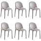 Scandinavian Style Plastic Dining Armless Chair Solid Back Dining Side Chairs Camel 6 Piece Set Clearhalo ' kitchen&dining_furn' 'Dining Chairs' 'Dining Tables & Seating' 'dining_chair' 'furn' 'furn_dining_chair' 'Furniture' 'furniture_dining_chair' 'Kitchen & Dining Furniture' 'kitchen' 4038507