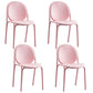 Scandinavian Style Plastic Dining Armless Chair Solid Back Dining Side Chairs Pink 4 Piece Set Clearhalo ' kitchen&dining_furn' 'Dining Chairs' 'Dining Tables & Seating' 'dining_chair' 'furn' 'furn_dining_chair' 'Furniture' 'furniture_dining_chair' 'Kitchen & Dining Furniture' 'kitchen' 4038509