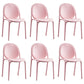 Scandinavian Style Plastic Dining Armless Chair Solid Back Dining Side Chairs Pink 6 Piece Set Clearhalo ' kitchen&dining_furn' 'Dining Chairs' 'Dining Tables & Seating' 'dining_chair' 'furn' 'furn_dining_chair' 'Furniture' 'furniture_dining_chair' 'Kitchen & Dining Furniture' 'kitchen' 4038510