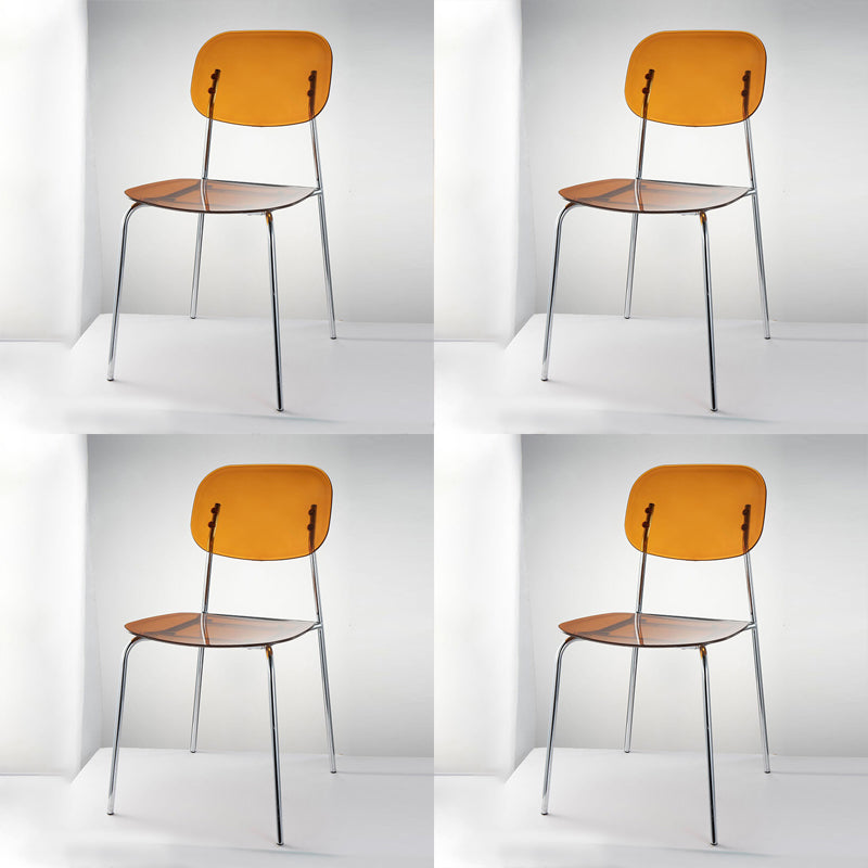 Industrial Style Open Back Dining Side Chairs Plastic Dining Armless Chairs Tan 4 Piece Set Clearhalo ' kitchen&dining_furn' 'Dining Chairs' 'Dining Tables & Seating' 'dining_chair' 'furn' 'furn_dining_chair' 'Furniture' 'furniture_dining_chair' 'Kitchen & Dining Furniture' 'kitchen' 4038517