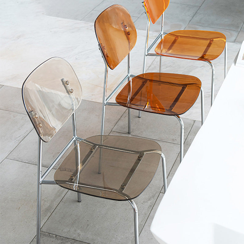 Industrial Style Open Back Dining Side Chairs Plastic Dining Armless Chairs Clearhalo ' kitchen&dining_furn' 'Dining Chairs' 'Dining Tables & Seating' 'dining_chair' 'furn' 'furn_dining_chair' 'Furniture' 'furniture_dining_chair' 'Kitchen & Dining Furniture' 'kitchen' 4038519