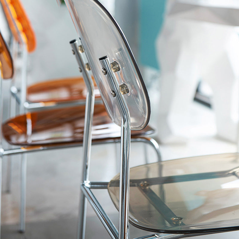 Industrial Style Open Back Dining Side Chairs Plastic Dining Armless Chairs Clearhalo ' kitchen&dining_furn' 'Dining Chairs' 'Dining Tables & Seating' 'dining_chair' 'furn' 'furn_dining_chair' 'Furniture' 'furniture_dining_chair' 'Kitchen & Dining Furniture' 'kitchen' 4038522