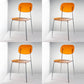 Industrial Style Open Back Dining Side Chairs Plastic Dining Armless Chairs Orange 4 Piece Set Clearhalo ' kitchen&dining_furn' 'Dining Chairs' 'Dining Tables & Seating' 'dining_chair' 'furn' 'furn_dining_chair' 'Furniture' 'furniture_dining_chair' 'Kitchen & Dining Furniture' 'kitchen' 4038523