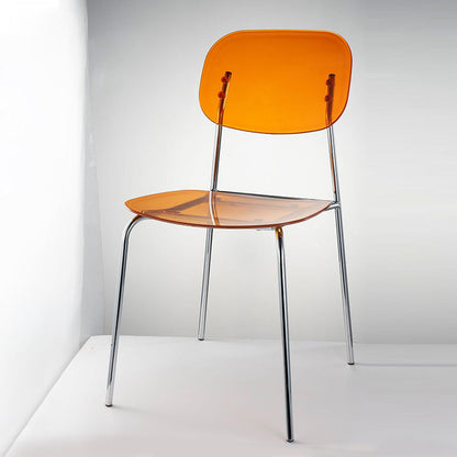 Industrial Style Open Back Dining Side Chairs Plastic Dining Armless Chairs Orange 1 Piece Clearhalo ' kitchen&dining_furn' 'Dining Chairs' 'Dining Tables & Seating' 'dining_chair' 'furn' 'furn_dining_chair' 'Furniture' 'furniture_dining_chair' 'Kitchen & Dining Furniture' 'kitchen' 4038525