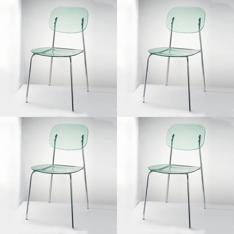 Industrial Style Open Back Dining Side Chairs Plastic Dining Armless Chairs Blue 4 Piece Set Clearhalo ' kitchen&dining_furn' 'Dining Chairs' 'Dining Tables & Seating' 'dining_chair' 'furn' 'furn_dining_chair' 'Furniture' 'furniture_dining_chair' 'Kitchen & Dining Furniture' 'kitchen' 4038527