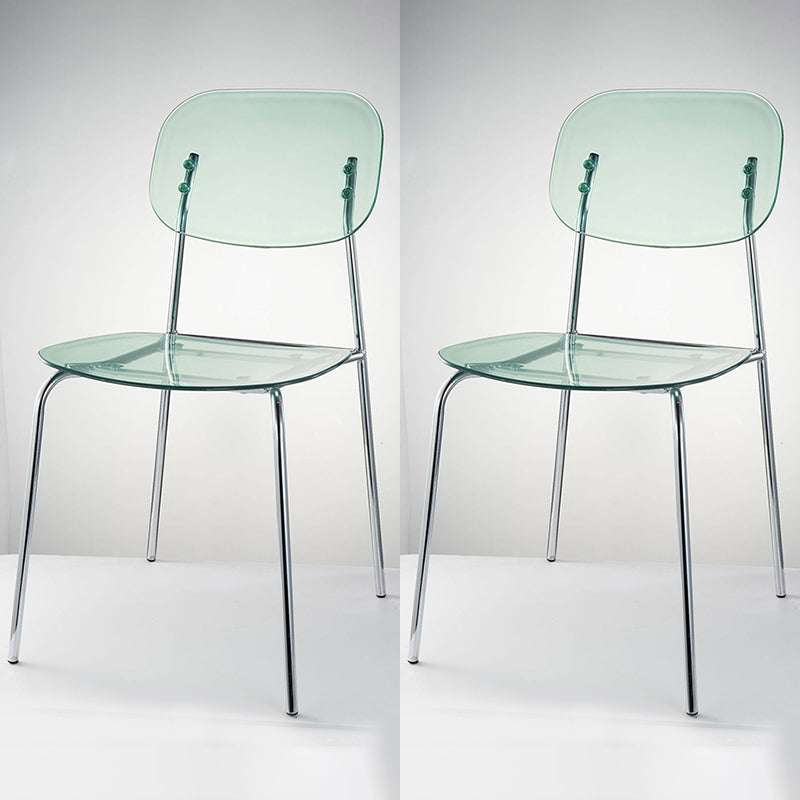 Industrial Style Open Back Dining Side Chairs Plastic Dining Armless Chairs Blue 2 Piece Set Clearhalo ' kitchen&dining_furn' 'Dining Chairs' 'Dining Tables & Seating' 'dining_chair' 'furn' 'furn_dining_chair' 'Furniture' 'furniture_dining_chair' 'Kitchen & Dining Furniture' 'kitchen' 4038529