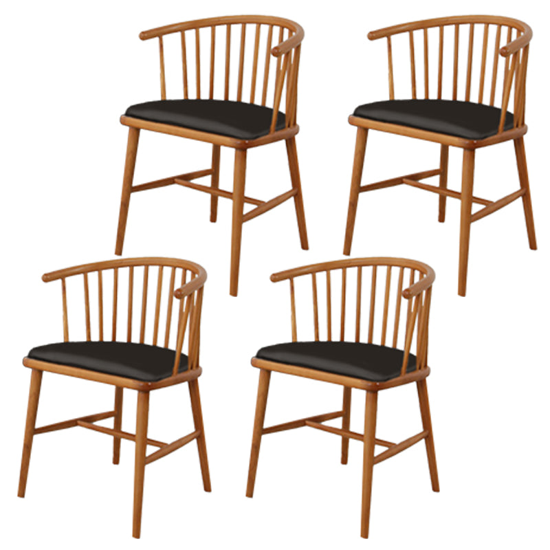 Scandinavian Style Upholstered Side Chair Windsor Back Dining Chairs for Home Brown 4 Piece Set Clearhalo ' kitchen&dining_furn' 'Dining Chairs' 'Dining Tables & Seating' 'dining_chair' 'furn' 'furn_dining_chair' 'Furniture' 'furniture_dining_chair' 'Kitchen & Dining Furniture' 'kitchen' 4038538