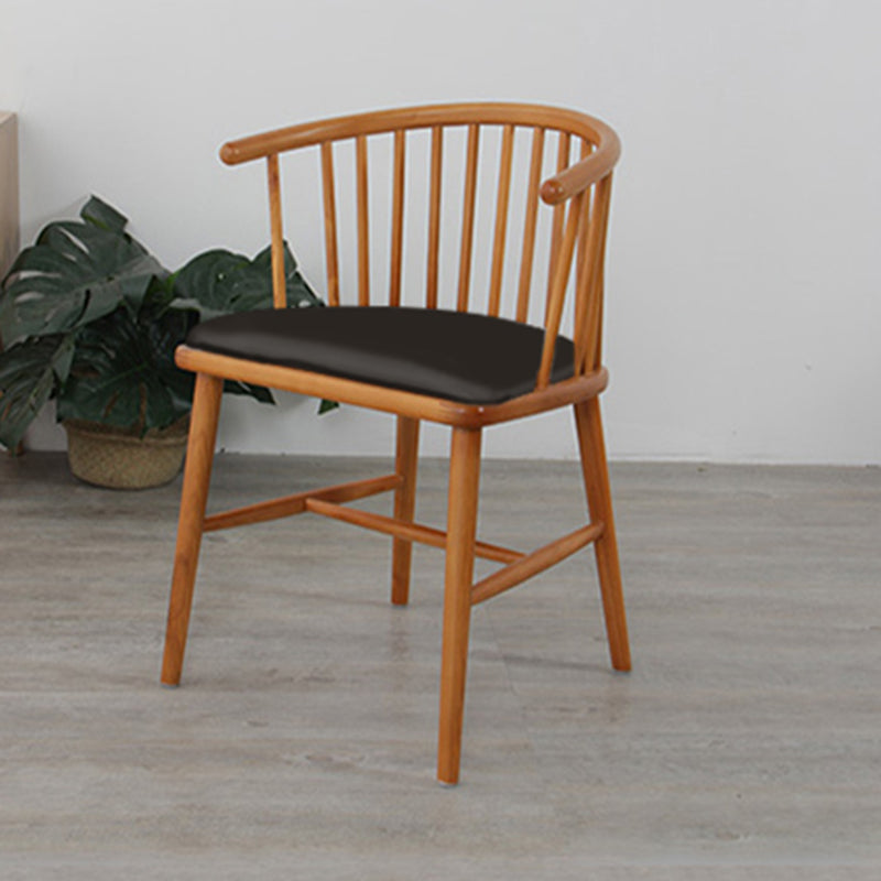 Scandinavian Style Upholstered Side Chair Windsor Back Dining Chairs for Home Brown 1 Piece Clearhalo ' kitchen&dining_furn' 'Dining Chairs' 'Dining Tables & Seating' 'dining_chair' 'furn' 'furn_dining_chair' 'Furniture' 'furniture_dining_chair' 'Kitchen & Dining Furniture' 'kitchen' 4038539