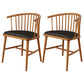 Scandinavian Style Upholstered Side Chair Windsor Back Dining Chairs for Home Brown 2 Piece Set Clearhalo ' kitchen&dining_furn' 'Dining Chairs' 'Dining Tables & Seating' 'dining_chair' 'furn' 'furn_dining_chair' 'Furniture' 'furniture_dining_chair' 'Kitchen & Dining Furniture' 'kitchen' 4038541