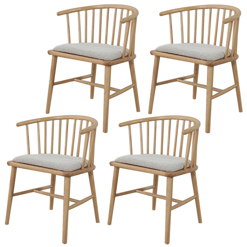 Scandinavian Style Upholstered Side Chair Windsor Back Dining Chairs for Home Natural 4 Piece Set Clearhalo ' kitchen&dining_furn' 'Dining Chairs' 'Dining Tables & Seating' 'dining_chair' 'furn' 'furn_dining_chair' 'Furniture' 'furniture_dining_chair' 'Kitchen & Dining Furniture' 'kitchen' 4038543