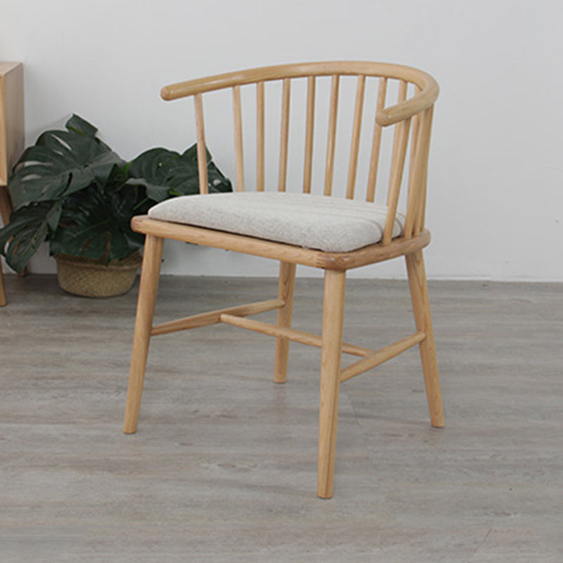 Scandinavian Style Upholstered Side Chair Windsor Back Dining Chairs for Home Natural 1 Piece Clearhalo ' kitchen&dining_furn' 'Dining Chairs' 'Dining Tables & Seating' 'dining_chair' 'furn' 'furn_dining_chair' 'Furniture' 'furniture_dining_chair' 'Kitchen & Dining Furniture' 'kitchen' 4038546