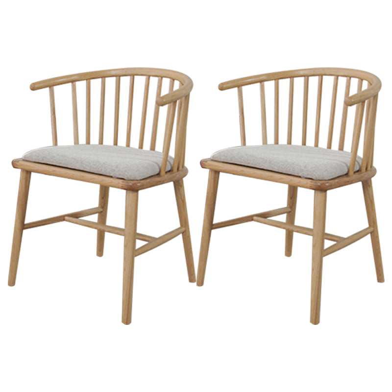 Scandinavian Style Upholstered Side Chair Windsor Back Dining Chairs for Home Natural 2 Piece Set Clearhalo ' kitchen&dining_furn' 'Dining Chairs' 'Dining Tables & Seating' 'dining_chair' 'furn' 'furn_dining_chair' 'Furniture' 'furniture_dining_chair' 'Kitchen & Dining Furniture' 'kitchen' 4038548