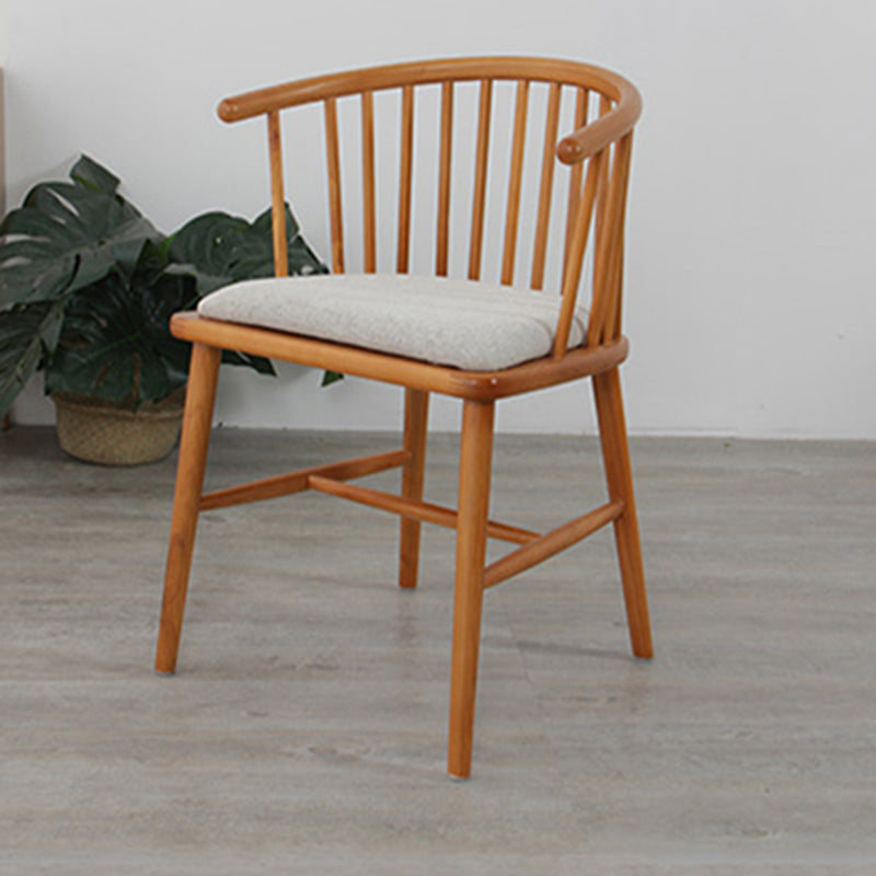 Scandinavian Style Upholstered Side Chair Windsor Back Dining Chairs for Home Light Brown 1 Piece Clearhalo ' kitchen&dining_furn' 'Dining Chairs' 'Dining Tables & Seating' 'dining_chair' 'furn' 'furn_dining_chair' 'Furniture' 'furniture_dining_chair' 'Kitchen & Dining Furniture' 'kitchen' 4038550