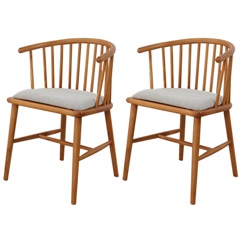 Scandinavian Style Upholstered Side Chair Windsor Back Dining Chairs for Home Light Brown 2 Piece Set Clearhalo ' kitchen&dining_furn' 'Dining Chairs' 'Dining Tables & Seating' 'dining_chair' 'furn' 'furn_dining_chair' 'Furniture' 'furniture_dining_chair' 'Kitchen & Dining Furniture' 'kitchen' 4038551