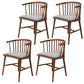 Scandinavian Style Upholstered Side Chair Windsor Back Dining Chairs for Home Dark Brown 4 Piece Set Clearhalo ' kitchen&dining_furn' 'Dining Chairs' 'Dining Tables & Seating' 'dining_chair' 'furn' 'furn_dining_chair' 'Furniture' 'furniture_dining_chair' 'Kitchen & Dining Furniture' 'kitchen' 4038555