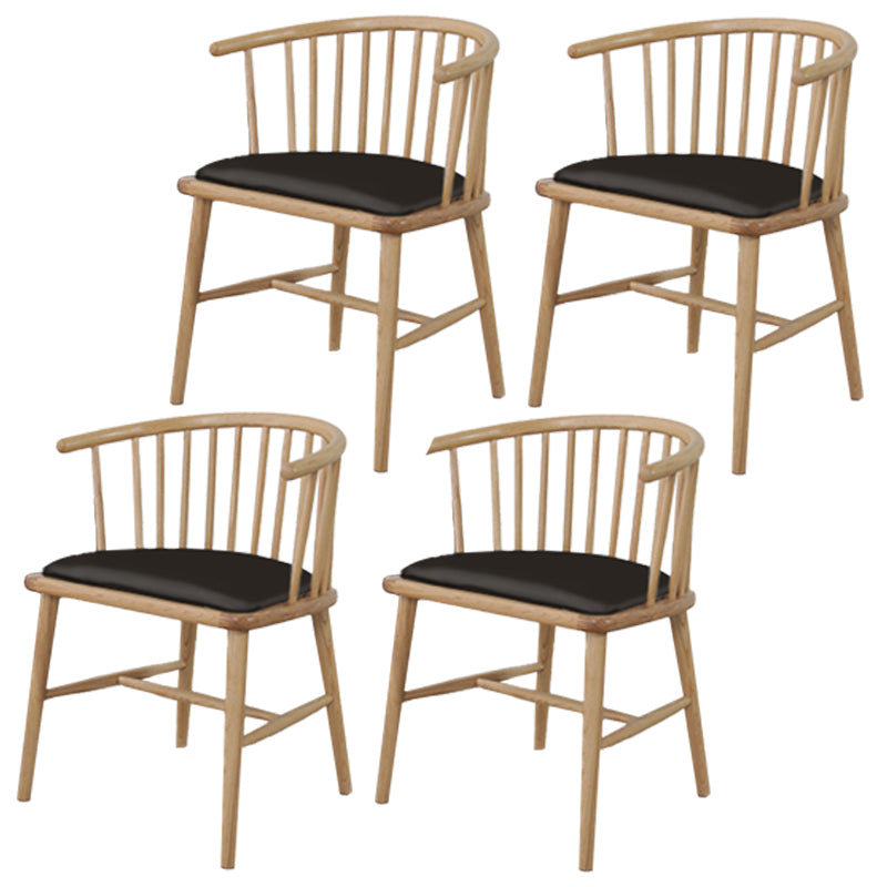 Scandinavian Style Upholstered Side Chair Windsor Back Dining Chairs for Home Wood 4 Piece Set Clearhalo ' kitchen&dining_furn' 'Dining Chairs' 'Dining Tables & Seating' 'dining_chair' 'furn' 'furn_dining_chair' 'Furniture' 'furniture_dining_chair' 'Kitchen & Dining Furniture' 'kitchen' 4038558