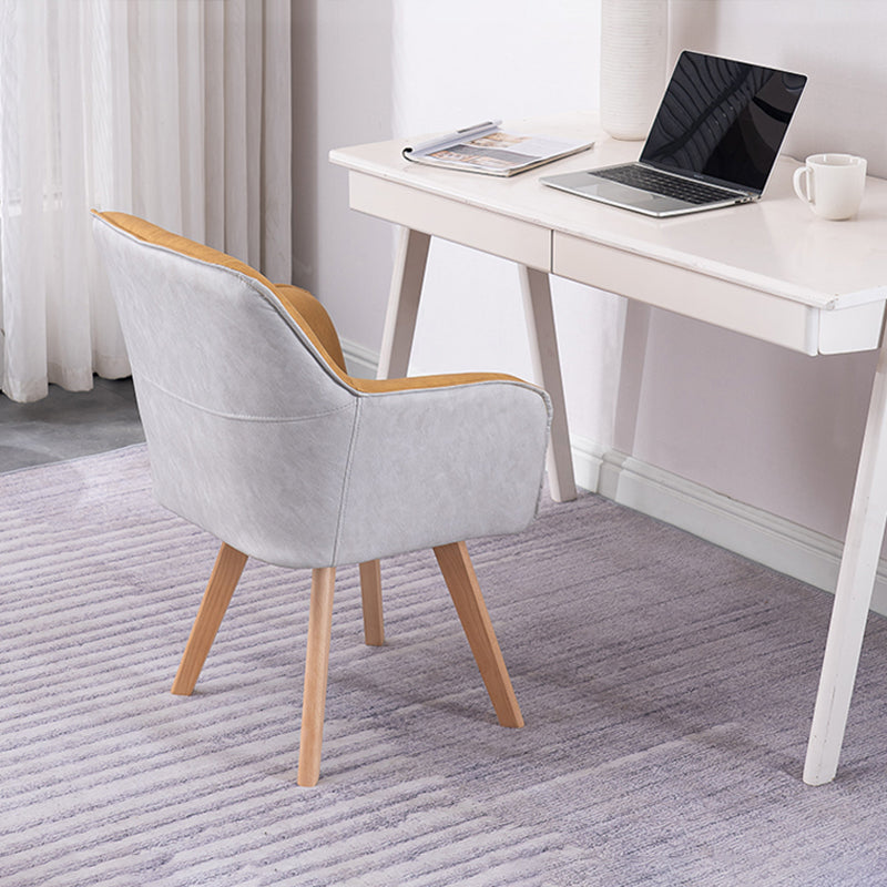 Scandinavian Style Faux Leather Dining Chairs Solid Back Arm Chairs for Home Use Clearhalo ' kitchen&dining_furn' 'Dining Chairs' 'Dining Tables & Seating' 'dining_chair' 'furn' 'furn_dining_chair' 'Furniture' 'furniture_dining_chair' 'Kitchen & Dining Furniture' 'kitchen' 4038565