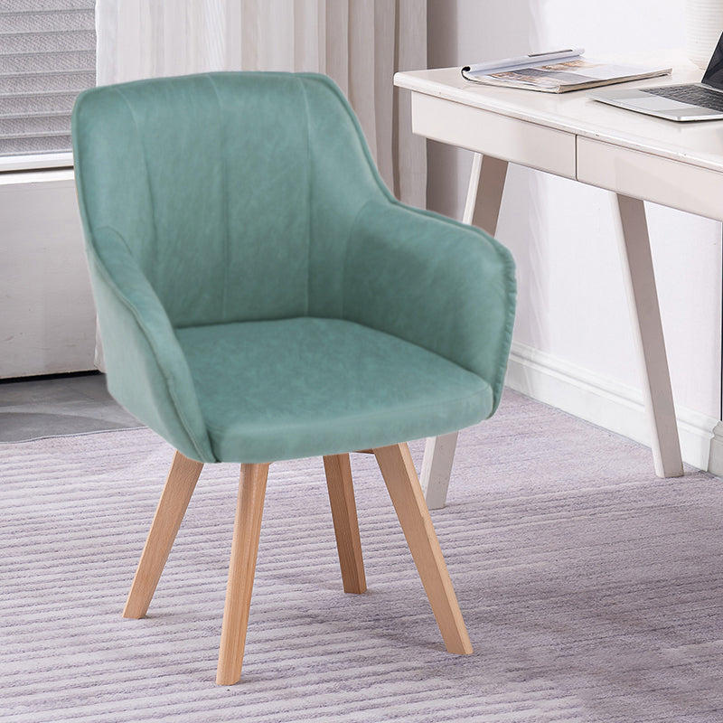 Scandinavian Style Faux Leather Dining Chairs Solid Back Arm Chairs for Home Use Blue 1 Piece Clearhalo ' kitchen&dining_furn' 'Dining Chairs' 'Dining Tables & Seating' 'dining_chair' 'furn' 'furn_dining_chair' 'Furniture' 'furniture_dining_chair' 'Kitchen & Dining Furniture' 'kitchen' 4038571