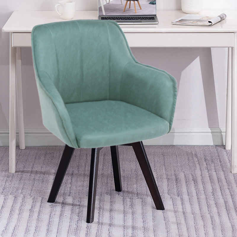 Scandinavian Style Faux Leather Dining Chairs Solid Back Arm Chairs for Home Use Sky Blue 1 Piece Clearhalo ' kitchen&dining_furn' 'Dining Chairs' 'Dining Tables & Seating' 'dining_chair' 'furn' 'furn_dining_chair' 'Furniture' 'furniture_dining_chair' 'Kitchen & Dining Furniture' 'kitchen' 4038576
