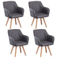 Scandinavian Style Faux Leather Dining Chairs Solid Back Arm Chairs for Home Use Grey 4 Piece Set Clearhalo ' kitchen&dining_furn' 'Dining Chairs' 'Dining Tables & Seating' 'dining_chair' 'furn' 'furn_dining_chair' 'Furniture' 'furniture_dining_chair' 'Kitchen & Dining Furniture' 'kitchen' 4038580