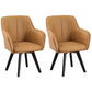 Scandinavian Style Faux Leather Dining Chairs Solid Back Arm Chairs for Home Use Yellow 2 Piece Set Clearhalo ' kitchen&dining_furn' 'Dining Chairs' 'Dining Tables & Seating' 'dining_chair' 'furn' 'furn_dining_chair' 'Furniture' 'furniture_dining_chair' 'Kitchen & Dining Furniture' 'kitchen' 4038589