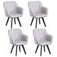Scandinavian Style Faux Leather Dining Chairs Solid Back Arm Chairs for Home Use Cream Gray 4 Piece Set Clearhalo ' kitchen&dining_furn' 'Dining Chairs' 'Dining Tables & Seating' 'dining_chair' 'furn' 'furn_dining_chair' 'Furniture' 'furniture_dining_chair' 'Kitchen & Dining Furniture' 'kitchen' 4038593