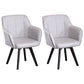 Scandinavian Style Faux Leather Dining Chairs Solid Back Arm Chairs for Home Use Cream Gray 2 Piece Set Clearhalo ' kitchen&dining_furn' 'Dining Chairs' 'Dining Tables & Seating' 'dining_chair' 'furn' 'furn_dining_chair' 'Furniture' 'furniture_dining_chair' 'Kitchen & Dining Furniture' 'kitchen' 4038595