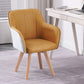 Scandinavian Style Faux Leather Dining Chairs Solid Back Arm Chairs for Home Use Yellow-Gray 1 Piece Clearhalo ' kitchen&dining_furn' 'Dining Chairs' 'Dining Tables & Seating' 'dining_chair' 'furn' 'furn_dining_chair' 'Furniture' 'furniture_dining_chair' 'Kitchen & Dining Furniture' 'kitchen' 4038600
