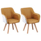 Scandinavian Style Faux Leather Dining Chairs Solid Back Arm Chairs for Home Use Yellow-Gray 2 Piece Set Clearhalo ' kitchen&dining_furn' 'Dining Chairs' 'Dining Tables & Seating' 'dining_chair' 'furn' 'furn_dining_chair' 'Furniture' 'furniture_dining_chair' 'Kitchen & Dining Furniture' 'kitchen' 4038601
