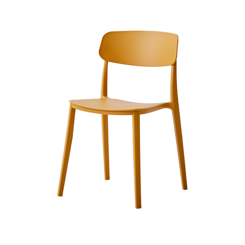 Scandinavian Plastic Restaurant Side Chair Candy Colors Open Back Dining Chair Clearhalo ' kitchen&dining_furn' 'Dining Chairs' 'Dining Tables & Seating' 'dining_chair' 'furn' 'furn_dining_chair' 'Furniture' 'furniture_dining_chair' 'Kitchen & Dining Furniture' 'kitchen' 4038612