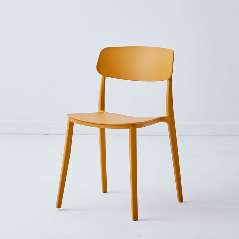Scandinavian Plastic Restaurant Side Chair Candy Colors Open Back Dining Chair Yellow 1 Piece Clearhalo ' kitchen&dining_furn' 'Dining Chairs' 'Dining Tables & Seating' 'dining_chair' 'furn' 'furn_dining_chair' 'Furniture' 'furniture_dining_chair' 'Kitchen & Dining Furniture' 'kitchen' 4038622