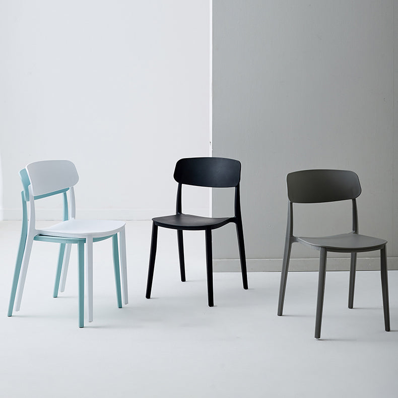 Scandinavian Plastic Restaurant Side Chair Candy Colors Open Back Dining Chair Clearhalo ' kitchen&dining_furn' 'Dining Chairs' 'Dining Tables & Seating' 'dining_chair' 'furn' 'furn_dining_chair' 'Furniture' 'furniture_dining_chair' 'Kitchen & Dining Furniture' 'kitchen' 4038623