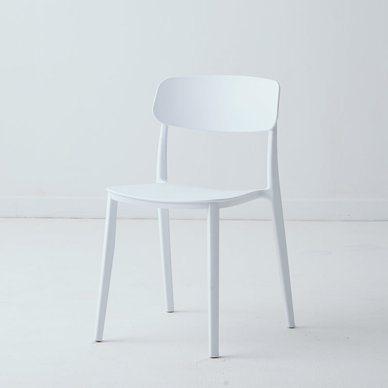 Scandinavian Plastic Restaurant Side Chair Candy Colors Open Back Dining Chair White 1 Piece Clearhalo ' kitchen&dining_furn' 'Dining Chairs' 'Dining Tables & Seating' 'dining_chair' 'furn' 'furn_dining_chair' 'Furniture' 'furniture_dining_chair' 'Kitchen & Dining Furniture' 'kitchen' 4038626