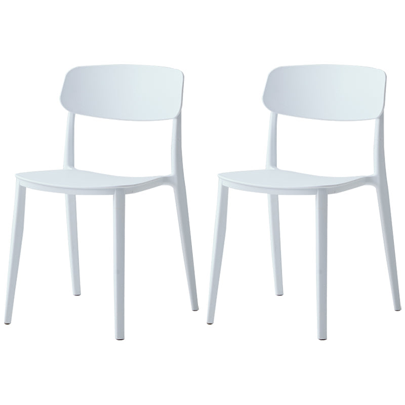 Scandinavian Plastic Restaurant Side Chair Candy Colors Open Back Dining Chair White 2 Piece Set Clearhalo ' kitchen&dining_furn' 'Dining Chairs' 'Dining Tables & Seating' 'dining_chair' 'furn' 'furn_dining_chair' 'Furniture' 'furniture_dining_chair' 'Kitchen & Dining Furniture' 'kitchen' 4038627