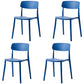 Scandinavian Plastic Restaurant Side Chair Candy Colors Open Back Dining Chair Dark Blue 4 Piece Set Clearhalo ' kitchen&dining_furn' 'Dining Chairs' 'Dining Tables & Seating' 'dining_chair' 'furn' 'furn_dining_chair' 'Furniture' 'furniture_dining_chair' 'Kitchen & Dining Furniture' 'kitchen' 4038631