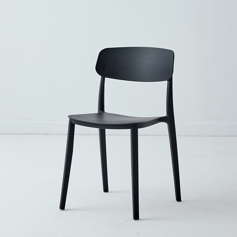 Scandinavian Plastic Restaurant Side Chair Candy Colors Open Back Dining Chair Black 1 Piece Clearhalo ' kitchen&dining_furn' 'Dining Chairs' 'Dining Tables & Seating' 'dining_chair' 'furn' 'furn_dining_chair' 'Furniture' 'furniture_dining_chair' 'Kitchen & Dining Furniture' 'kitchen' 4038632