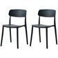 Scandinavian Plastic Restaurant Side Chair Candy Colors Open Back Dining Chair Black 2 Piece Set Clearhalo ' kitchen&dining_furn' 'Dining Chairs' 'Dining Tables & Seating' 'dining_chair' 'furn' 'furn_dining_chair' 'Furniture' 'furniture_dining_chair' 'Kitchen & Dining Furniture' 'kitchen' 4038633