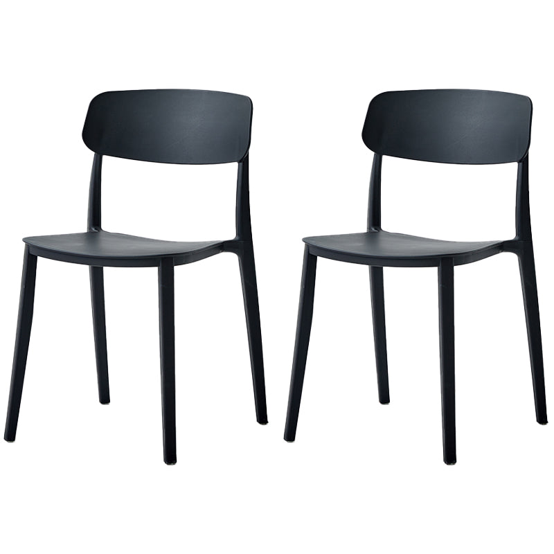 Scandinavian Plastic Restaurant Side Chair Candy Colors Open Back Dining Chair Black 2 Piece Set Clearhalo ' kitchen&dining_furn' 'Dining Chairs' 'Dining Tables & Seating' 'dining_chair' 'furn' 'furn_dining_chair' 'Furniture' 'furniture_dining_chair' 'Kitchen & Dining Furniture' 'kitchen' 4038633