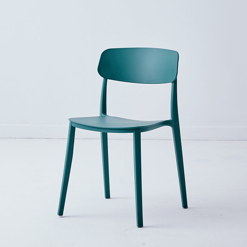 Scandinavian Plastic Restaurant Side Chair Candy Colors Open Back Dining Chair Green 1 Piece Clearhalo ' kitchen&dining_furn' 'Dining Chairs' 'Dining Tables & Seating' 'dining_chair' 'furn' 'furn_dining_chair' 'Furniture' 'furniture_dining_chair' 'Kitchen & Dining Furniture' 'kitchen' 4038638